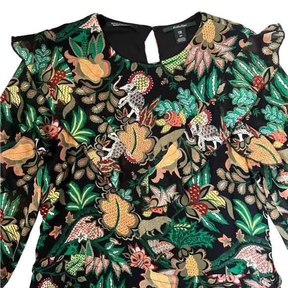 Maison Scotch Yeah Jungle Floral Print Dress Size Black/Green Size XS - Picture 7 of 13